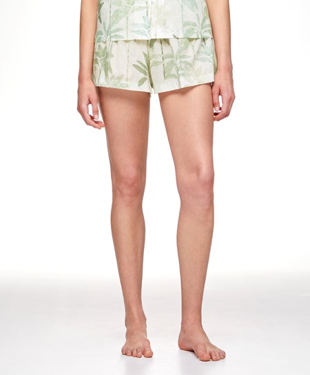 Oysho Palm Tree 100% Bawełniane Shorts Grass | 058246KQF