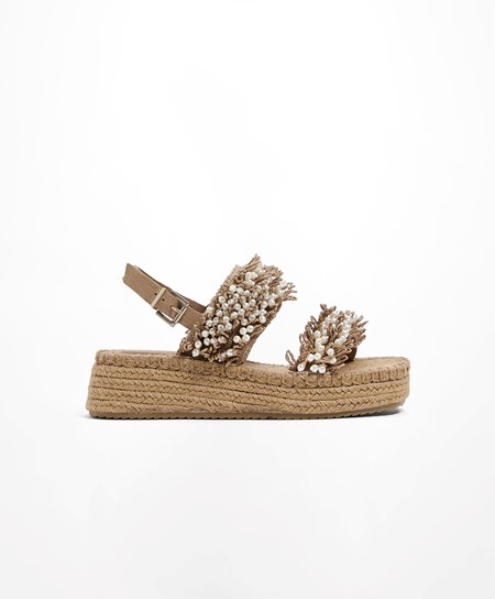 Oysho Pearl Wedges Brązowe | 509316EGF