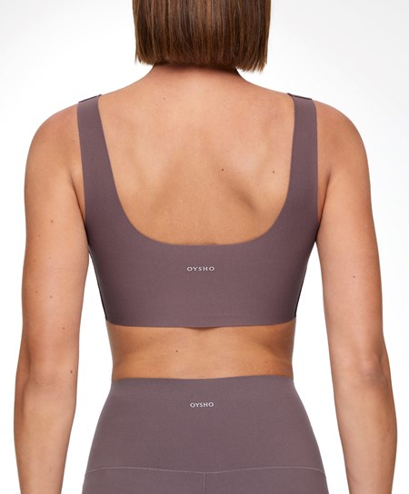 Oysho Perfect-adapt Medium-support Sports Bra With Cups Grey-purple | 361528TGD
