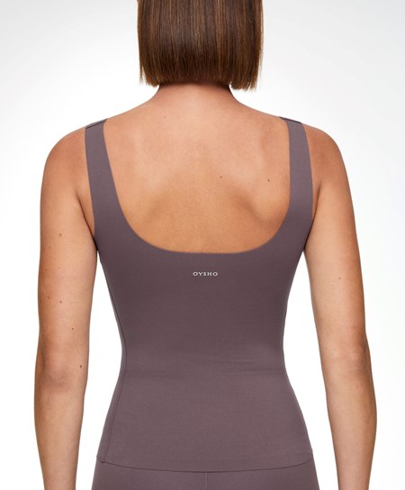 Oysho Perfect-adapt Vest Top With Cups Grey-purple | 967482BKX