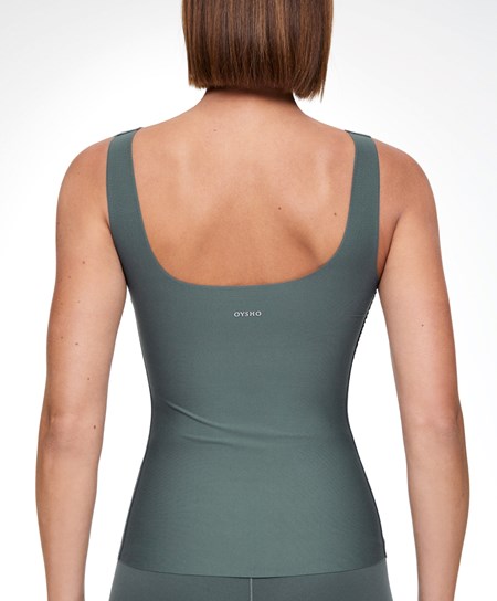 Oysho Perfect-adapt Vest Top With Cups Mid Ocean | 609327ZUT
