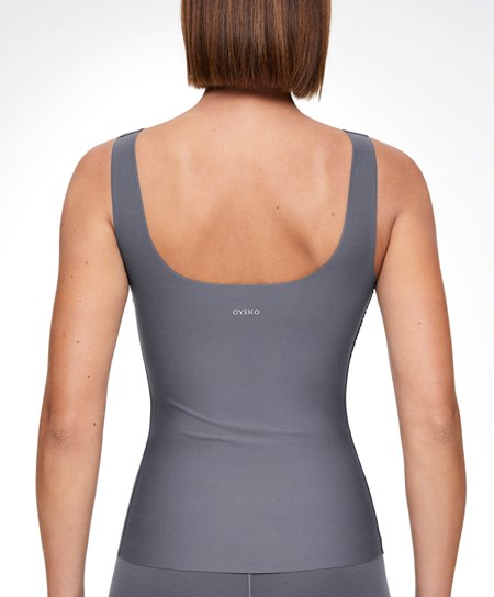 Oysho Perfect-adapt Vest Top With Cups Steel | 612893MOQ