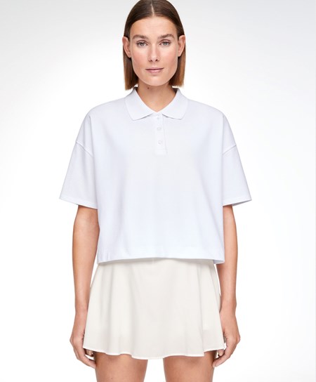 Oysho Piqué Bawełniane Polo Shirt Białe | 581370KTV