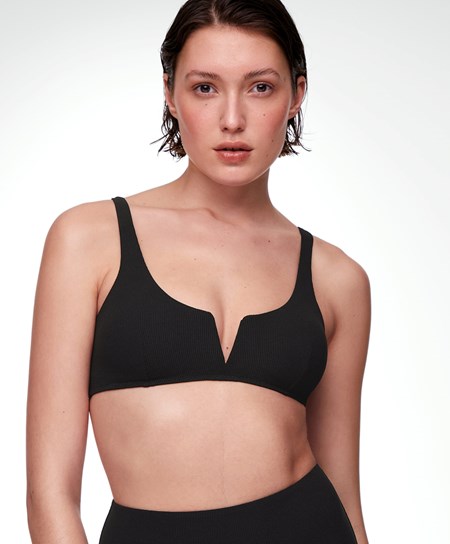 Oysho Piqué Halterneck Bikini Top Czarne | 570493SAE