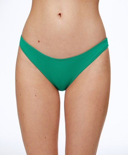 Oysho Piqué Mid-rise Bikini Briefs Zielone | 263104EPM