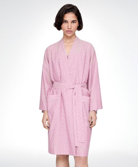 Oysho Plumeti Dressing Gown Mid-rosette | 289156FUA