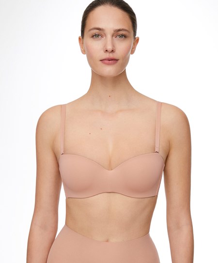 Oysho Polyamide Bra With Removable Straps Beżowe | 354618GZS