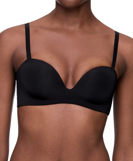Oysho Polyamide Push-up Bandeau Bra Czarne | 486291SYJ