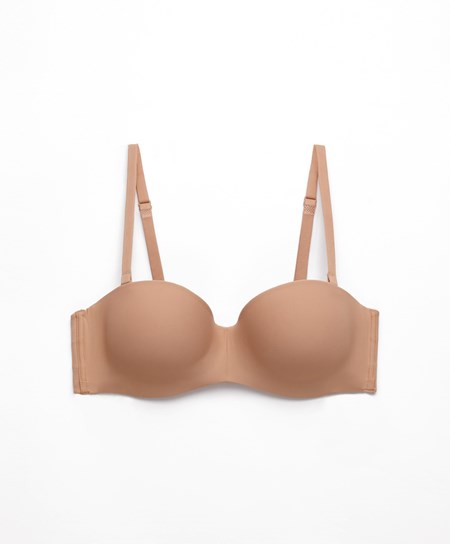 Oysho Polyamide Push-up Bra With Removable Straps Beżowe | 857162DHZ
