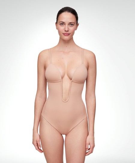 Oysho Polyamide U-neckline Z Paskami Body Beżowe | 802936HQB