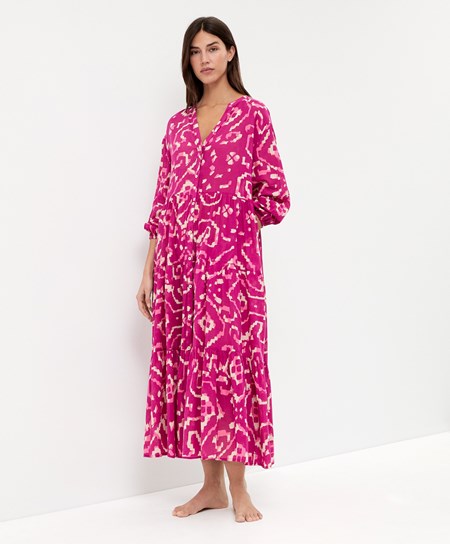 Oysho Printed 100% Bawełniane Tunic Sukienki Bougainvillea | 859314SGA