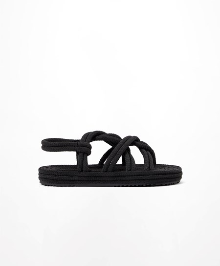 Oysho Rope Sandals Czarne | 936128SOL