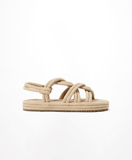 Oysho Rope Sandals Natural | 276453JLG