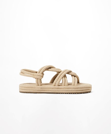 Oysho Rope Sandals Natural | 534069XPN