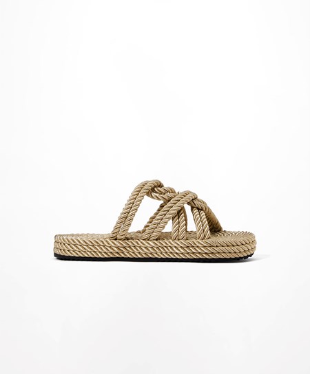 Oysho Rope Sandals Złote | 762318LYW