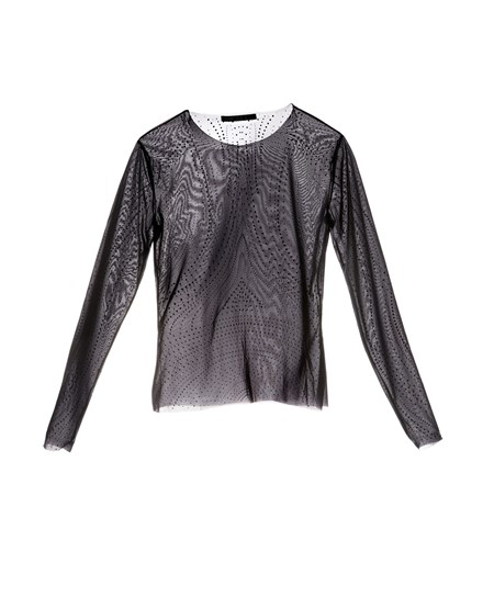 Oysho Semi-sheer Dotted Top Czarne | 637954QLX