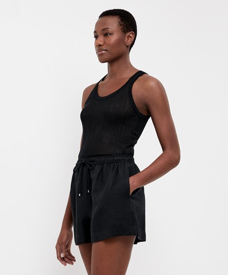Oysho Semi-sheer Knit Vest Top Czarne | 310684XSJ
