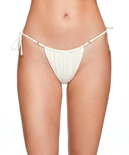 Oysho Slim Tie Brazilian Bikini Briefs Ecru | 780361CXO