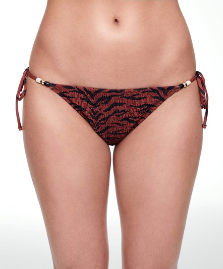Oysho Smock Medium-coverage Bikini Briefs With Ties Pomarańczowe | 925780AUS