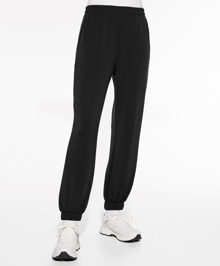 Oysho Soft Touch Modal Joggers Czarne | 942568ADG