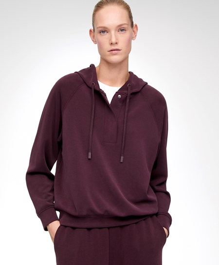 Oysho Soft Touch Modal Sweatshirt Bordowe | 651023TCB