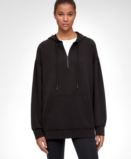 Oysho Soft Touch Modal Sweatshirt With Zip Czarne | 235401FTG