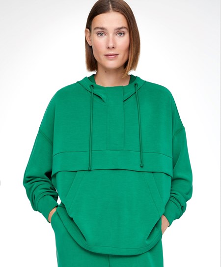 Oysho Soft Touch Modal Sweatshirt With Zip Zielone | 463195NTV