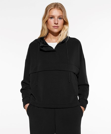 Oysho Soft Touch Modal Sweatshirt With Zip Czarne | 503849ZLT