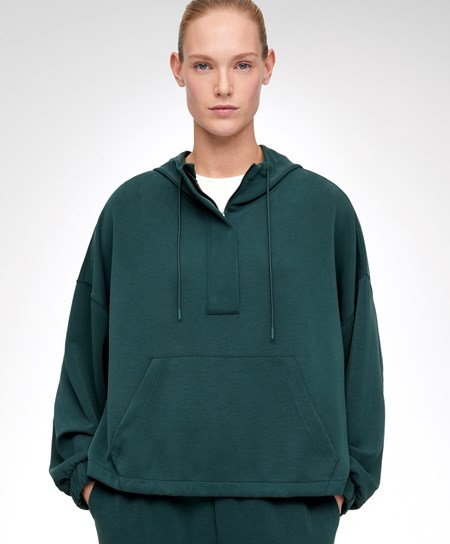 Oysho Soft Touch Modal Sweatshirt With Zip Ciemny Turkusowe | 926081ZYJ