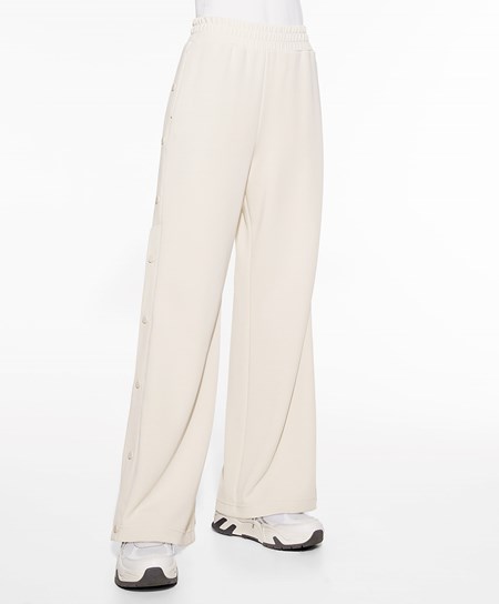 Oysho Soft Touch Modal Szerokie-leg Trousers With Buttons Stone | 723640LQW