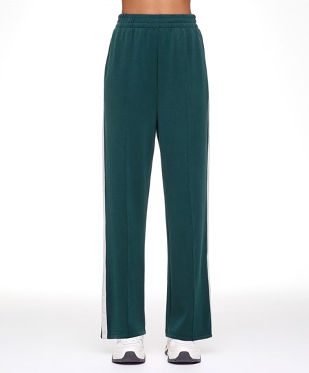 Oysho Soft Touch Modal Trousers With Prosty Leg And Stripe Ciemny Turkusowe | 732418FRH