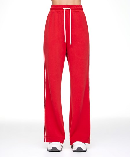 Oysho Stripe Modal Flare Trousers Czerwone | 429153GXO