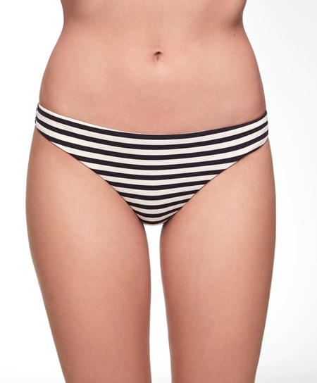 Oysho Stripe Piqué Brazilian Bikini Briefs Czarne | 089752IDE