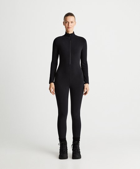 Oysho Super Extra Warm Jumpsuit Czarne | 832796LNI