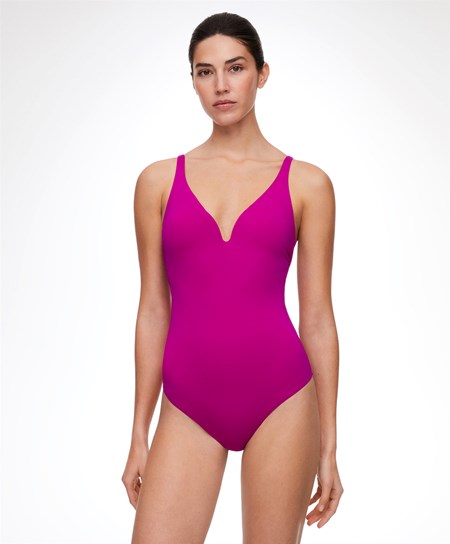 Oysho Sweetheart Neckline Swimsuit Bougainvillea | 981520BLW
