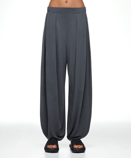Oysho Szerokie-leg Draped Modal Trousers Anthracite | 172459KRA