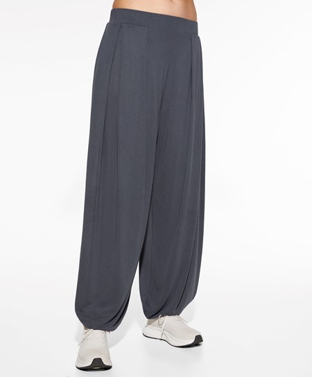 Oysho Szerokie-leg Draped Modal Trousers Anthracite | 827340ZTO