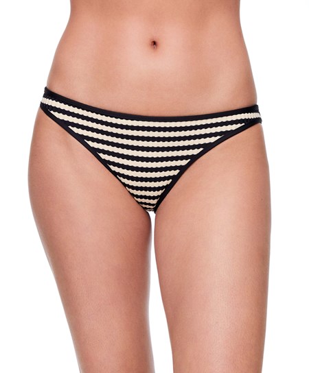 Oysho Textured Stripe Klasyczne Bikini Briefs Czarne | 504123DEH