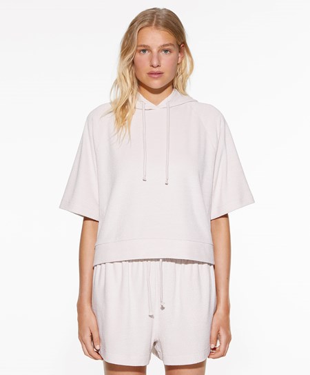 Oysho Towel-effect Zakapturzony Sweatshirt Stone | 796304RLC