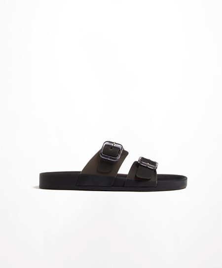 Oysho Translucent Moulded Beach Sandals Czarne | 023694KDU