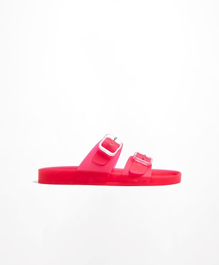 Oysho Translucent Moulded Beach Sandals Fuksja | 195063CKU