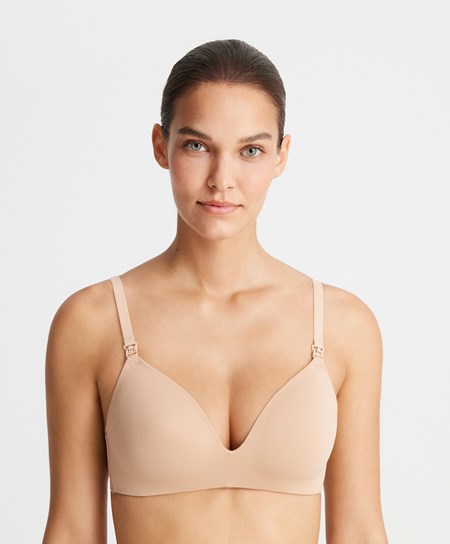 Oysho Triangle Nursing Bra Beżowe | 875926DBZ