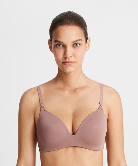 Oysho Triangle Nursing Bra Soft Mauve | 846537NBU
