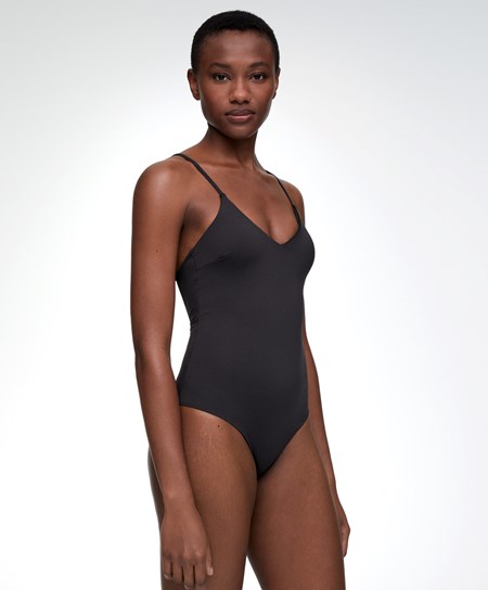 Oysho Triangle Swimsuit Czarne | 203465OFN