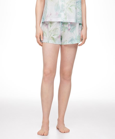 Oysho Tropical Print 100% Bawełniane Shorts Soft Mauve | 216780SRC