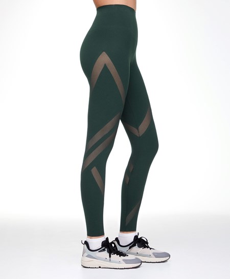 Oysho Tulle Compressive 65cm Ankle-length Leggings Zielone | 295743BYN