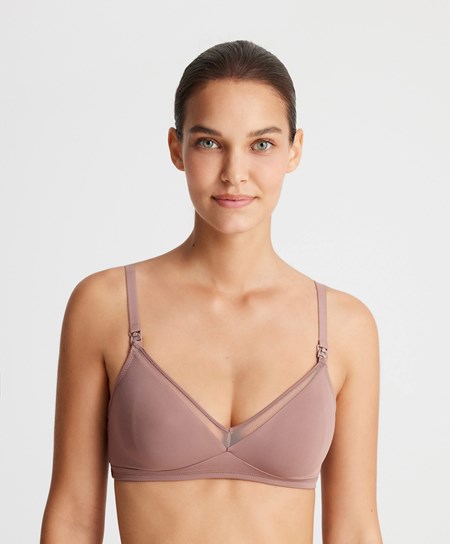 Oysho Tulle Nursing Bra Soft Mauve | 749083GHC