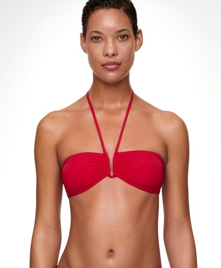 Oysho U-cut Bandeau Bikini Top Czerwone | 087924WEC
