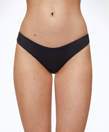 Oysho U-cut Brazilian Bikini Briefs Czarne | 654372OUT