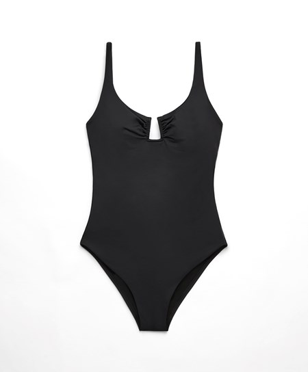 Oysho U-notch Neckline Halter Swimsuit Czarne | 203684KNS